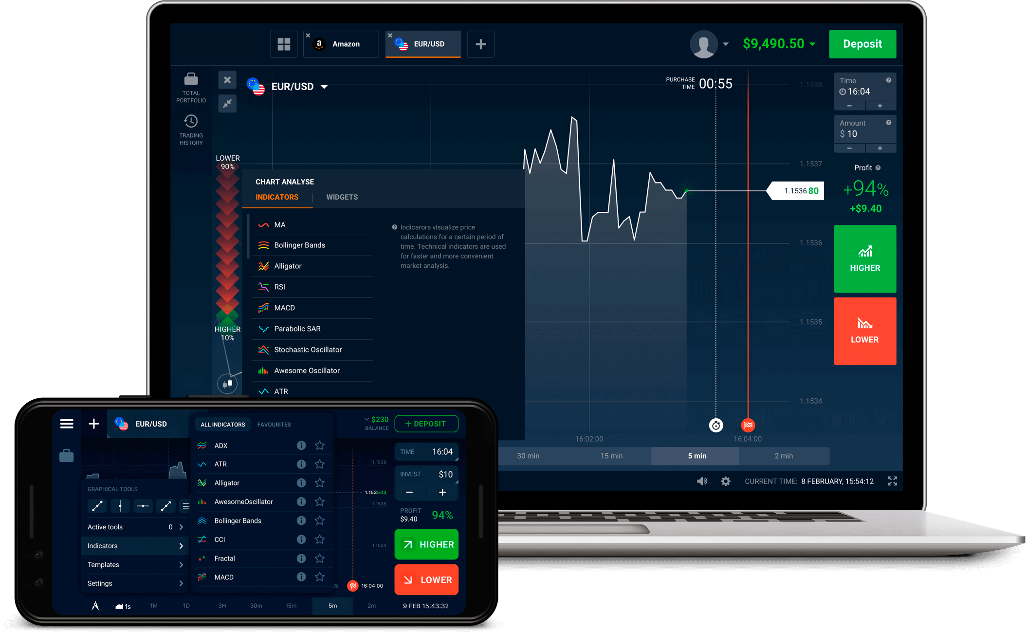 Trading Platform on Laptop